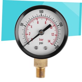 TEHAUX Vacuum Pressure Gauge 0-200psi 0-14bar for Pool Filter Automotive Air Compressors Oil Gas