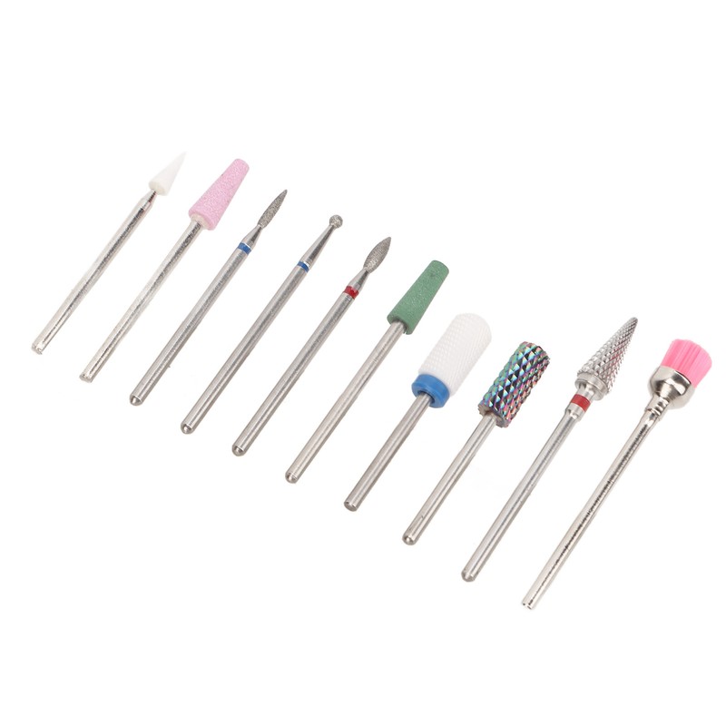 10 Pcs Nails Drill Bit Set Portable Remove Polishing Nail