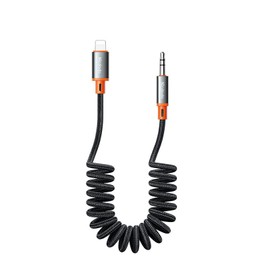 Mcdodo CA-0890 Lightning to 3.5 mm Audio Conversion Cable, Extendable Up to 6.9 ft (1.8 m), Clear Sound Quality, Enjoy Music, Aluminum Alloy Exterior, Heavy Duty Nylon Braid, Curl Cable, Car Audio