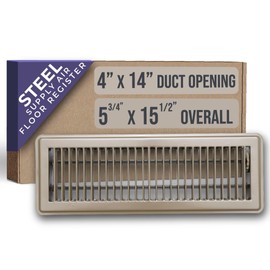 Fits 4x14 and 14x4 Duct Opening | Floor Register with Louvered Design by Handua | Heavy Duty Walkable Design with Damper | Floor Vent Grille | Easy to Adjust Air Supply Lever | Brown