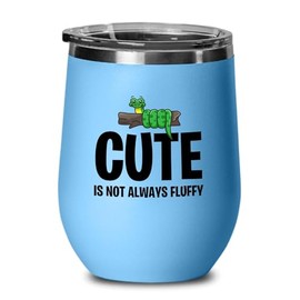 Snake Lovers Blue Edition Wine Tumbler 12oz - Cute is not - Exotic Tropical Pet Reptiles Lizard Snake Turtle Geckos Tortoise Breeder Camouflage