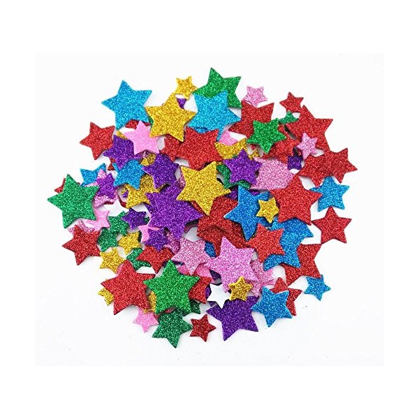 Honbay 200pcs Colorful Self Adhesive Star Shape Foam Glitter Stickers