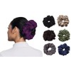 Plain Chiffon Elasticated Scrunchie Hair Bobble Bun Under Hijab Volumiser