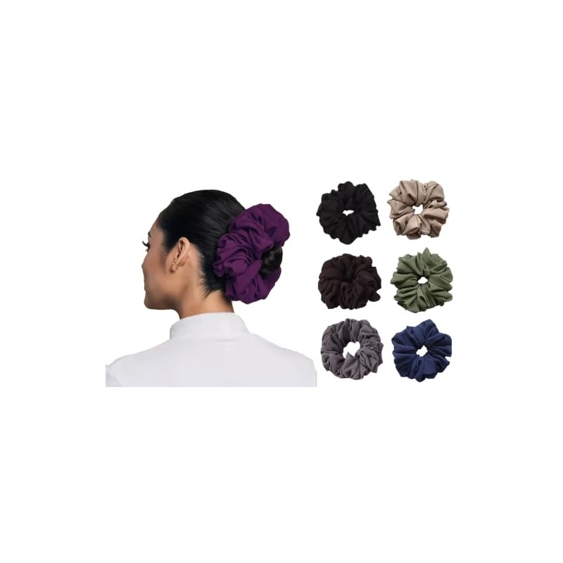 Plain Chiffon Elasticated Scrunchie Hair Bobble Bun Under Hijab Volumiser