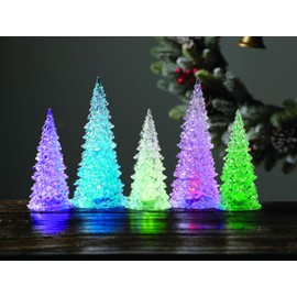 Roman 5pc. 7-9" Multicolored Lighted Tree Set, Christmas Tabletop Decoration