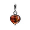 Amber Sterling Silver Heart Pendant