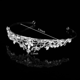 Amariver Silver Wedding Crown Crystal Small Tiara for Women Queen Crowns Princess Headband Rhinestones Tiaras for Bride Sparkle Hair Accessories for Birthday Prom Pageant Party