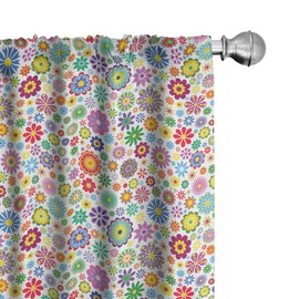 Ambesonne - Juego de 2 paneles para decoración de sala de estar, dormitorio, 142 x 213 cm, color rojo y verde