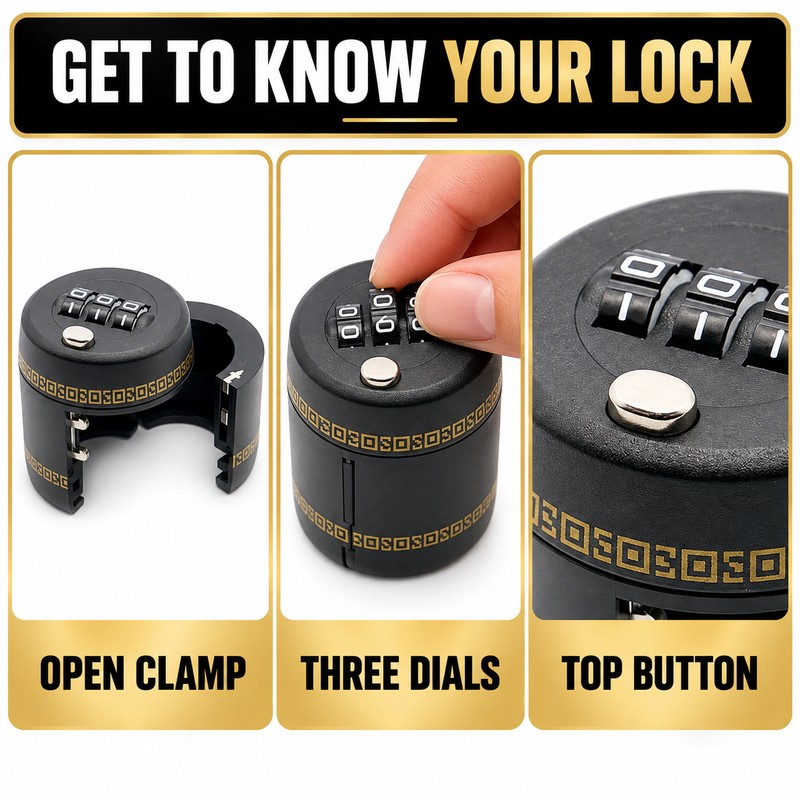Combination Wine Bottle Lock for Storage – 3 Digit Password