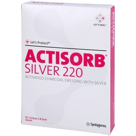 Actisorb 220 Silver Sterile Dressings, 6.5 x 9.5 cm, Pack of 10