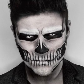 Creepy Face Tattoos Fake Scary Smile Black Mouth Tattoo Stickers For Women Men Kids Accessories Cosplay Party