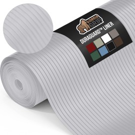 Gorilla Grip DuraGuard Shelf Liner, Non-Adhesive Cabinet Liners for Kitchen Drawers, Shelves, Refrigerator, Pantry Storage, Bathroom Closet, Durable Waterproof BPA Free Ribbed Plastic, 17.5x10 Lt Gray