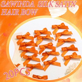 SAWINDA 20Pcs Mini Orange Bow Hair Clips Cute Hair Bows Silk Satin Bows for Hair Small Bowknot Ribbons Barrettes Metal Alligator Y2k Clips Accessories for Women Girls