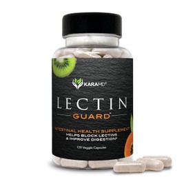 KaraMD Lectin Guard | Colon Cleansing Lectin Blocker | Slippery Elm, Bladderwrack, Sodium Alginate, Okra, Kiwi & Papaya | Gut Health for Women and Men, Non-GMO & Gluten Free 30 Capsules