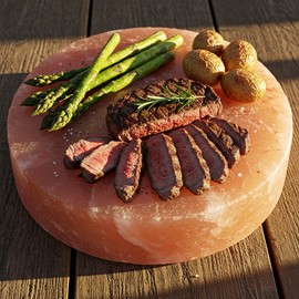 Pink Salt Wall Salt Cooking Block plate Round 8" Diam For Grilling, Seasoning Cooking Free Ship