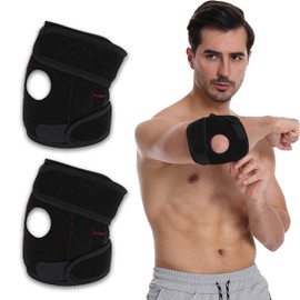 Elbow Brace, 2pcs Elbow Compression Sleeve, Adjustable Elbow Brace For Tendonitis Golfers with Dual Spring Stabilisers, Elbow Pad Elbow Splint Provides Support Relieve Arthritis and Sports Injury Pain