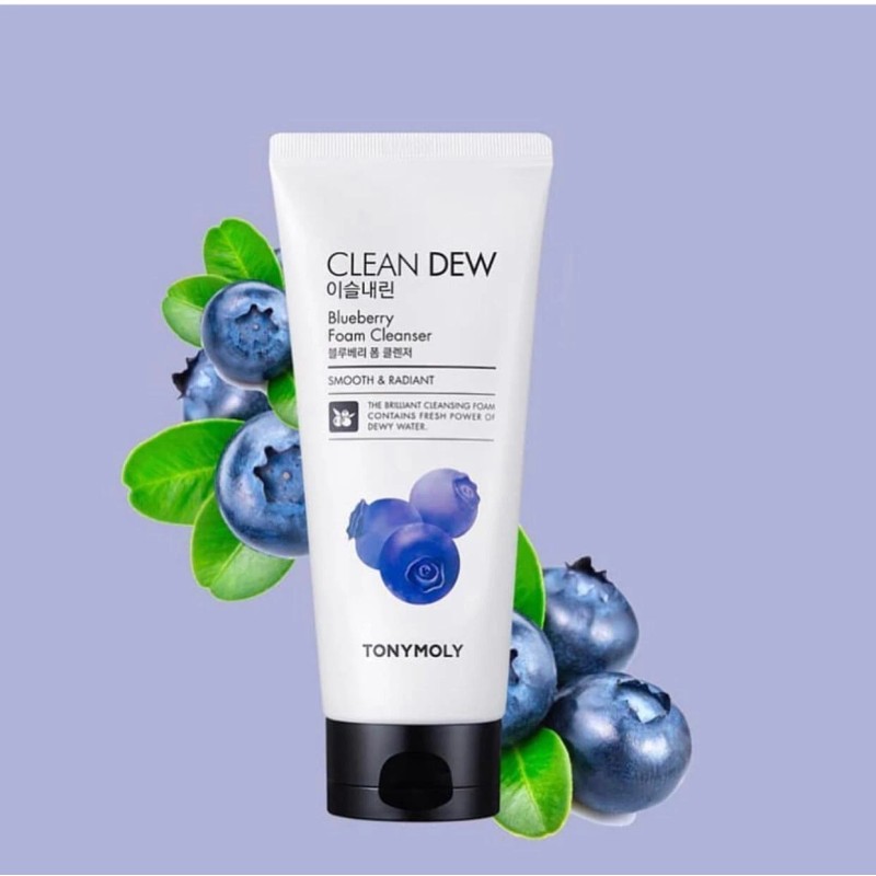 TonyMoly Clean Dew Smooth & Radiant Blueberry Foam Cleanser -