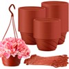 Tioncy 50 Pcs Plastic Hanging Planter Round Hanging Pot for