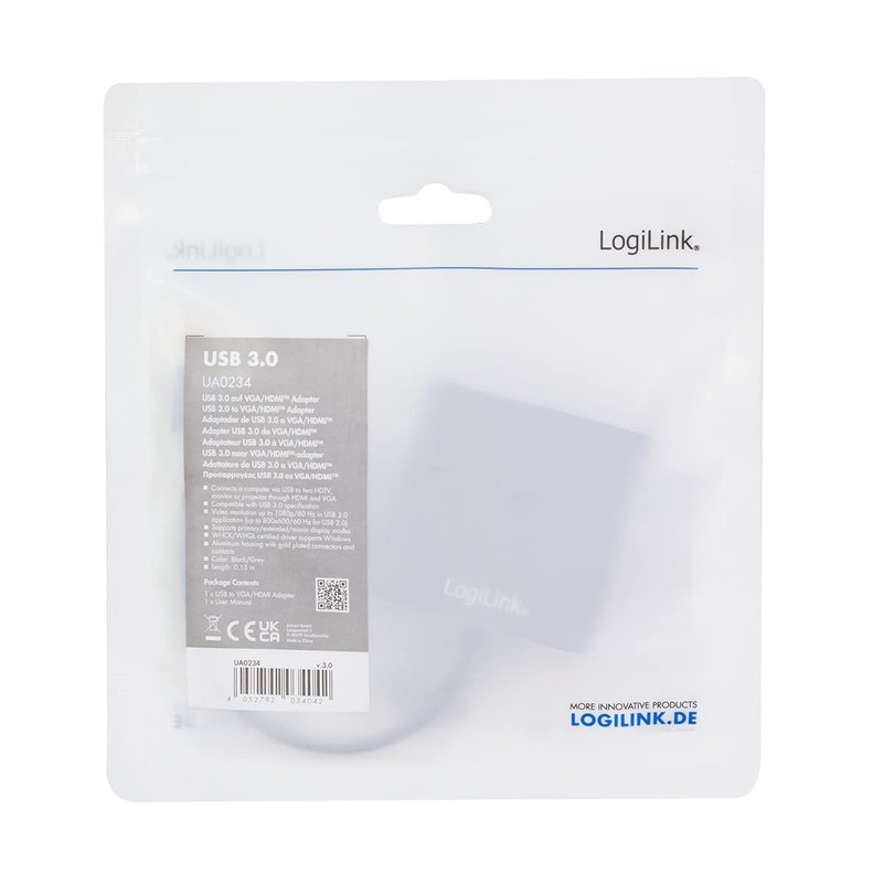 LogiLink UA0234 USB 3.0 to VGA HDMI Adapter