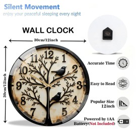 30x30cm Round Wall Clock as a Top-Selling SKU for Home Decor Retailerssheet size: 12 in, color: White