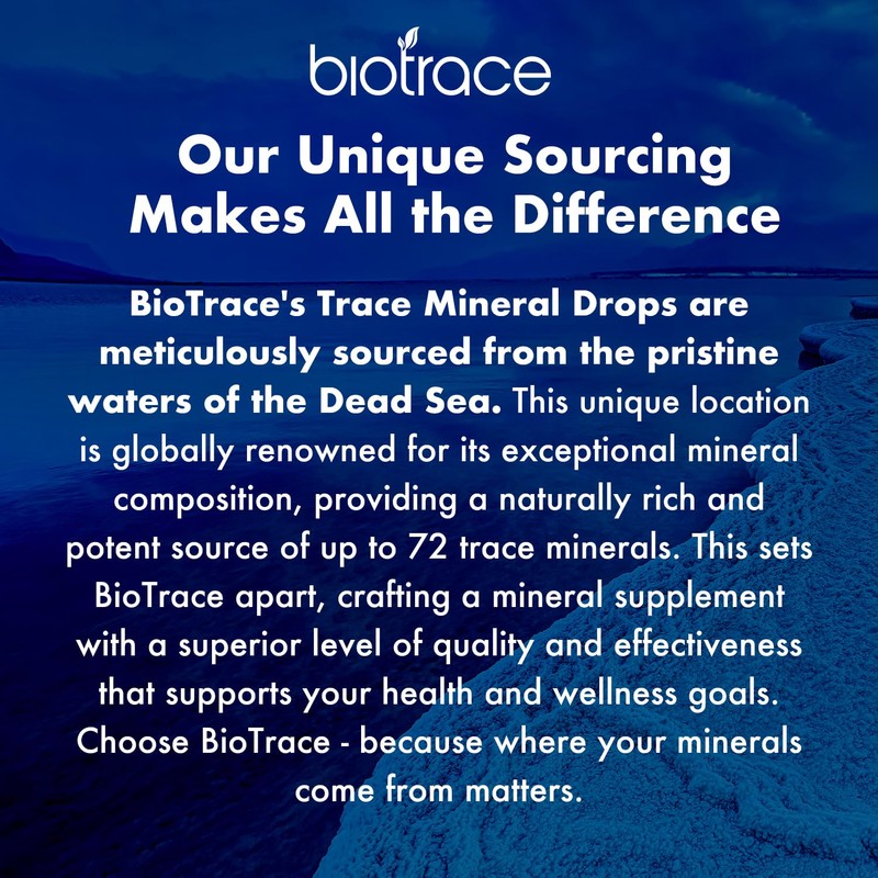 BioTrace Dead Sea Trace Mineral Drops | 72+ Concentrated Trace