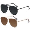 ANDWOOD Oversized Aviator Sunglasses for Women Men Big Large Rimless