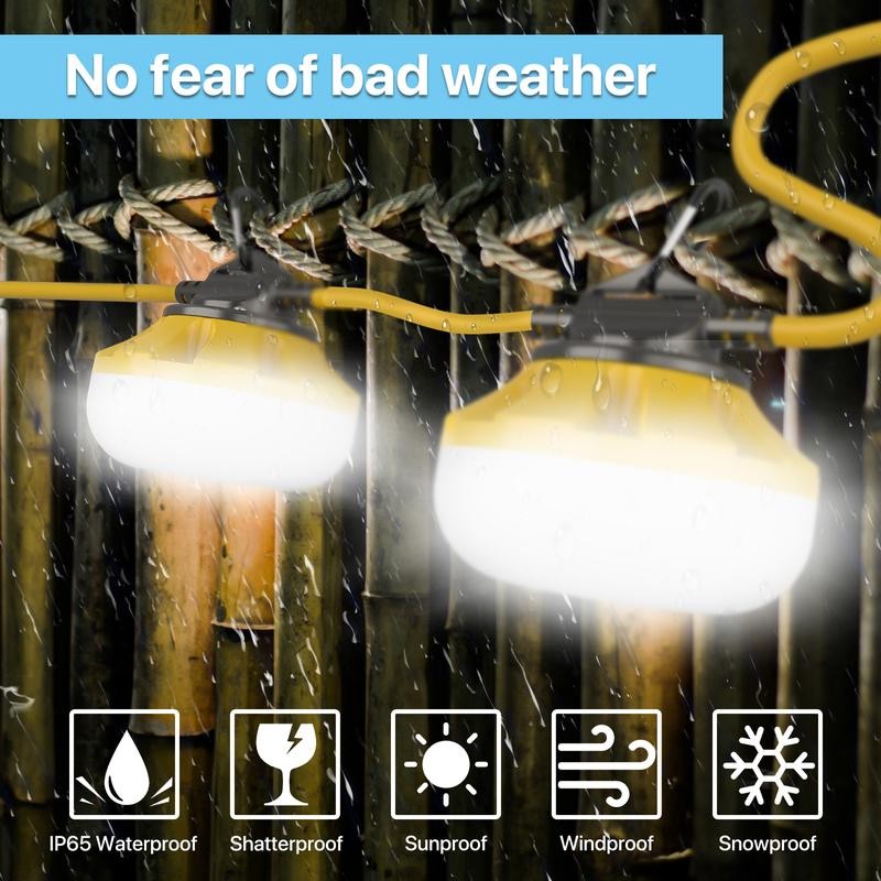 HYPERLITE Construction String Lights: 50FT/100FT 5/10 Bulbs String Work Lights