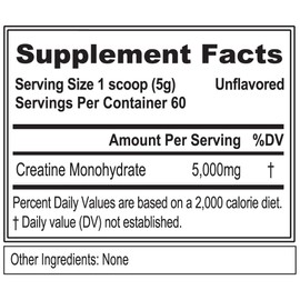 Evlution Nutrition Creatine 5000 - Supports Faster Recovery, Lean Muscle Growth & Performance - Pre & Post Workout Powder - 5000mg Pure Creatine Monohydrate Per Serving - 60 Servings - Unflavored
