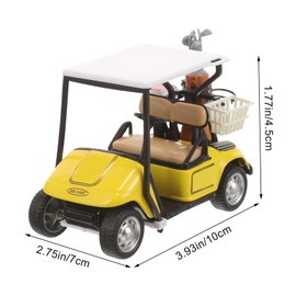 BESPORTBLE Small Alloy Golf Cart Model Vivid Decorative Figurine for Home and Office Durable Rustic Golf Cart Yellow Bedroom Desk Accessories
