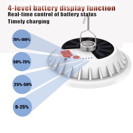 LED Camping LED Tent Solar Lantern Lights 6000LM 5 Mode USB Rechargeable Remote Control Portable Light Tent Hanging Flashlight Outdoor Fishing Emergency Courtyard Garden 3 Pack