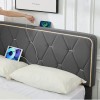 Vecelo LED Light Queen Full Twin Bed Frame with USB