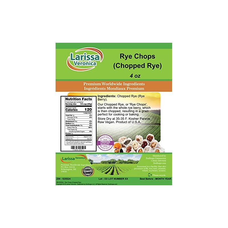 Rye Chops (Chopped Rye) (4 oz, ZIN: 525524) - 2