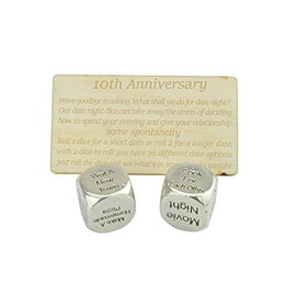 TIN Date Night Dice 10th Anniversary 100% Pure Tin - Create a Unique 10th Anniversary Date Night
