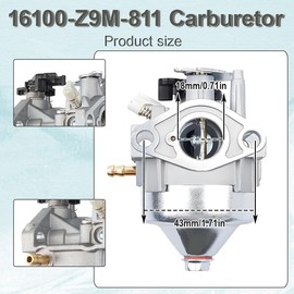 ZAMDOE 16100-Z9L-811 Carburetor for Honda GCV170LA HRN216 GCV200 HRX217 K6 GCV200LA G5B GCV200LA G5BR GCV200LA S3C GCV200LA S3L Engine Lawn Mower Replace 16100-Z9M-811