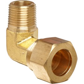 Anderson Metals Brass Tube Fitting, Elbow, 1/2" Compression x 3/4" Male Pipe
