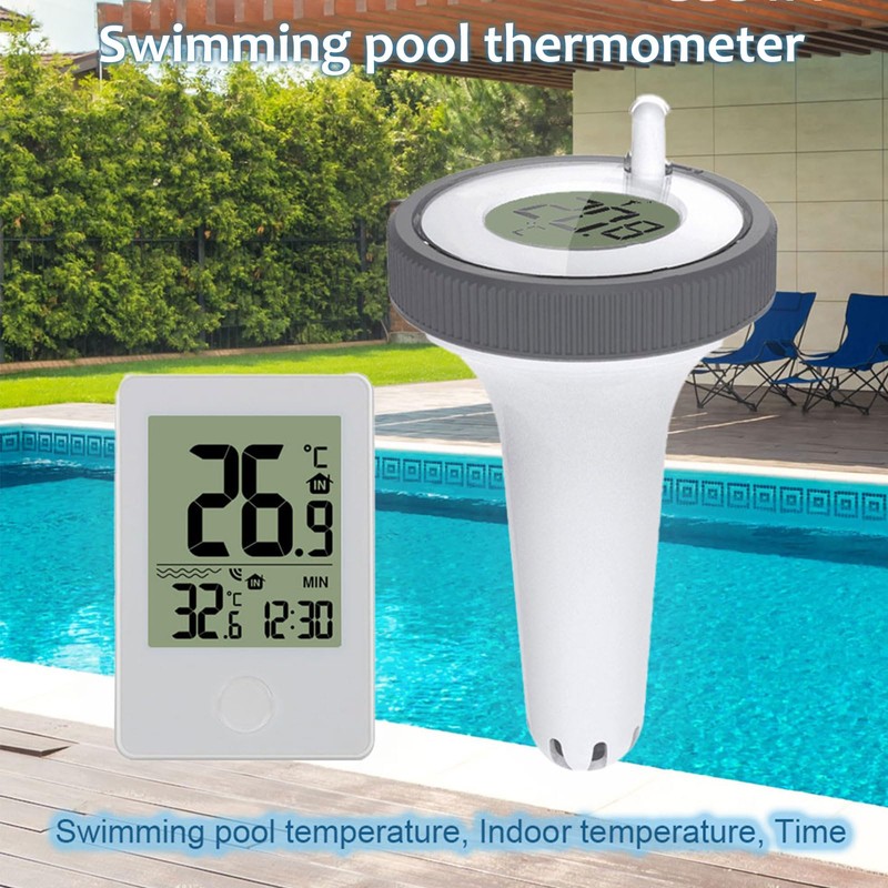 Wireless Floating Pool Thermometer, Bath Thermometer, indoor temperature with LCD