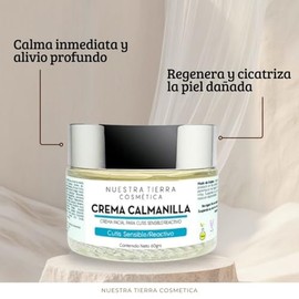 Nuestra Tierra Cosmética Crema Calmanilla para Cutis Sensible y Reactivo, Crema Facial Hidratante, 60 Gramos