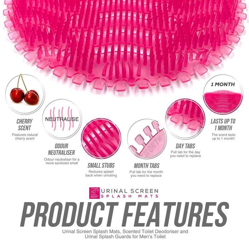 Urinal Screen Splash Mats, Scented Toilet Deodorizer and Urinal Splash