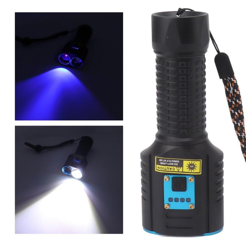 365nm UV Flashlight 2 in 1 LED White and Ultraviolet