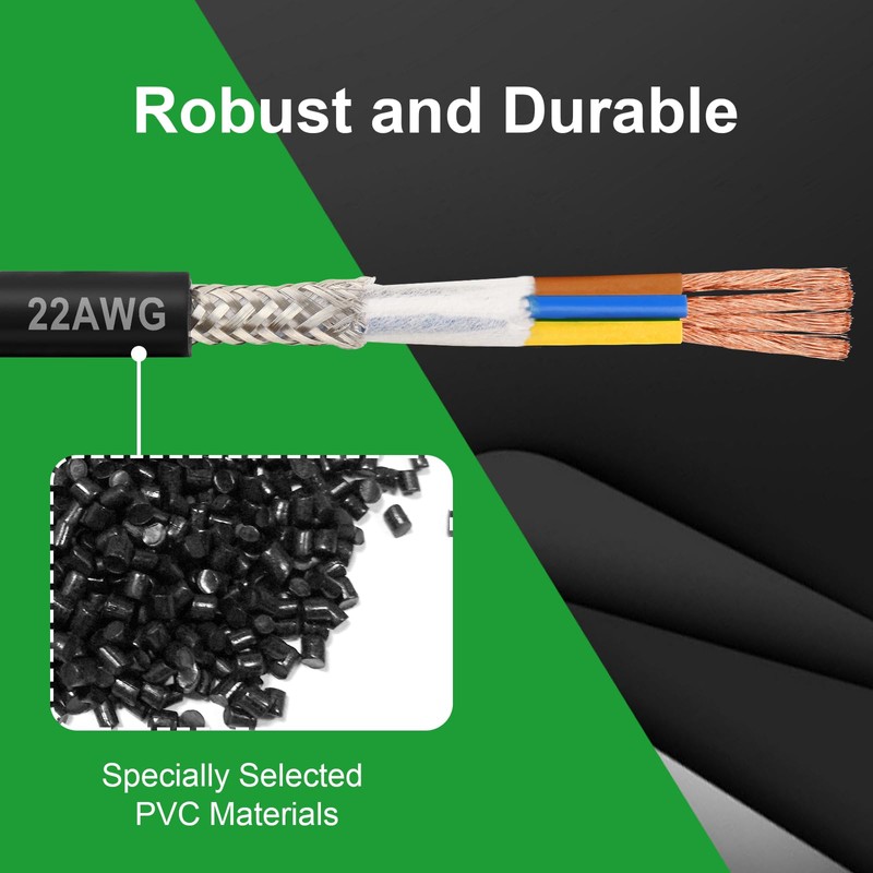MOOKEERF 22/4 22AWG 4 Core Shielded Wire 30FT,22 Gauge Shielded