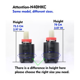 N40HKC Shower Cartridge Replacement, Compatible with the SR SUN RISE Concealed Shower Systems, KES Shower Systems, the Height is 3.07 inches (78mm) and the Width is 1.58 inches (40mm), (1Pack)