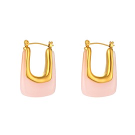 Stocking Stuffers Holiday Outfits for Women 2024 Pink Hoop Earrings for Women Resin Hoops Earrings Acrylic Hoop Earrings Jewlery Gifts
