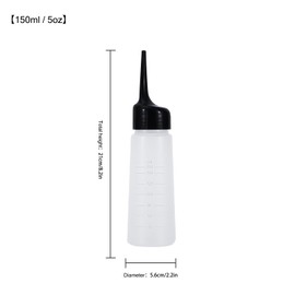 driew Applicator Bottles for Hair, 5oz Hair Squeeze Bottle with Angle Tip Color Applicator Bottle Dye Pack of 2,Black Cap