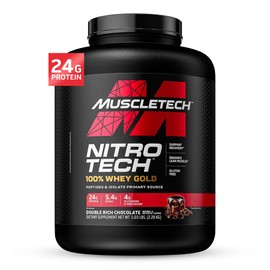 MuscleTech Muscletech Whey Protein Powder | MuscleTech Nitro-Tech Whey Gold Protein Isolate Smoothie Mix for Muscle Gain | Chocolate, 5 lbs (69 Serv) (package varies)