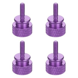 sourcing map 4Pcs M3x10 Aluminum Thumb Screws, 12x20mm(ODxH) Computer Case Thumb Screws for PC Side Panel Motherboard Mounting Screw, Purple