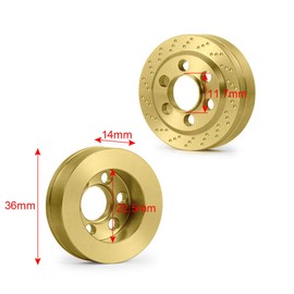 RCLions 4pcs Brass RC Wheel Weight Block 56g Counterweight Upgrade Parts for 1.9" Beadlock Wheels