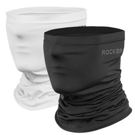 ROCKBROS (rock bros) neck cover, face cover, cold sensation, uv, summer use, not stuffy breath, sunscreen, running, men's, women's, Size: One Size Color: Black + White