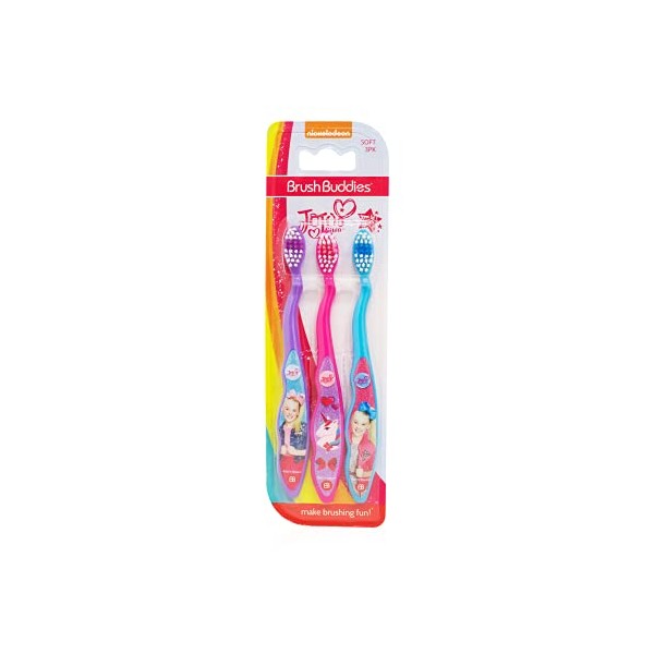 Brush Buddies JoJo Siwa Toothbrush Set of 3, Multicolored