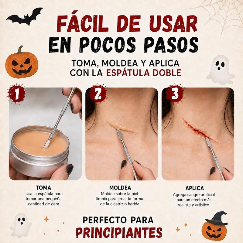 Sangre Falsa y Cera para Cicatrices, Kit de Maquillaje para