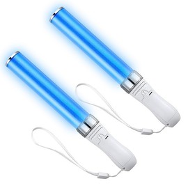 2 Concert Lights, Penlights, Automatic Switching + Manual Switching, 9.8 inches (25 cm), 24 Color Changing LEDs, High Brightness, Cheering Supplies, Easy Operation, Gold Set of 2